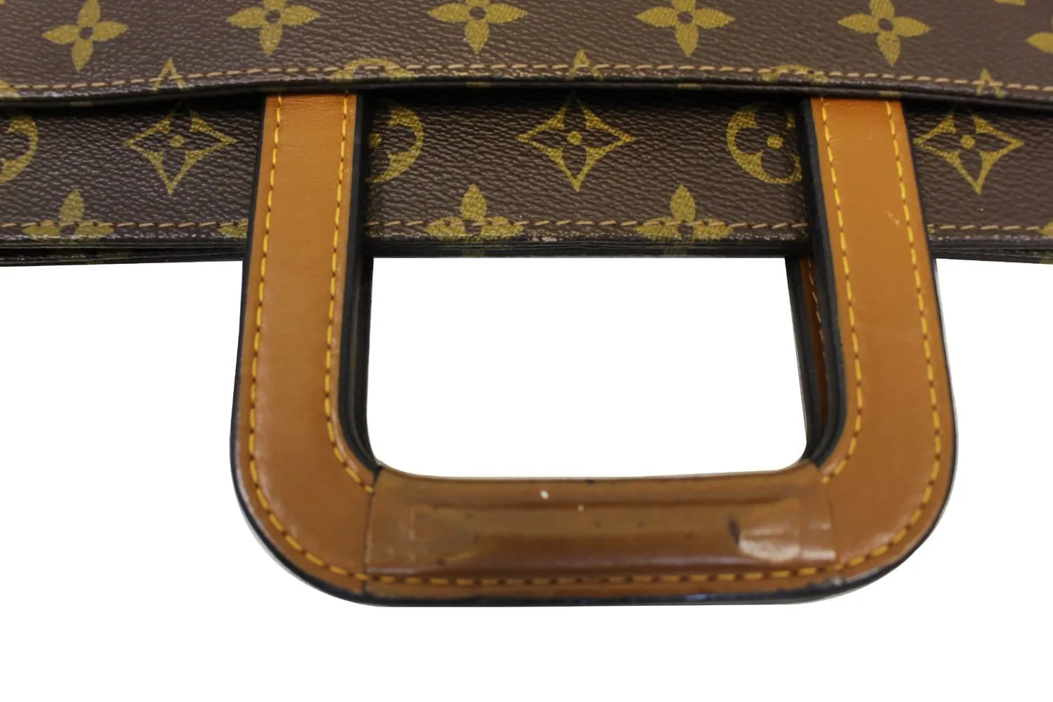 LOUIS VUITTON Monogram Canvas Brown Document Briefcase Bag Vintage - Sale