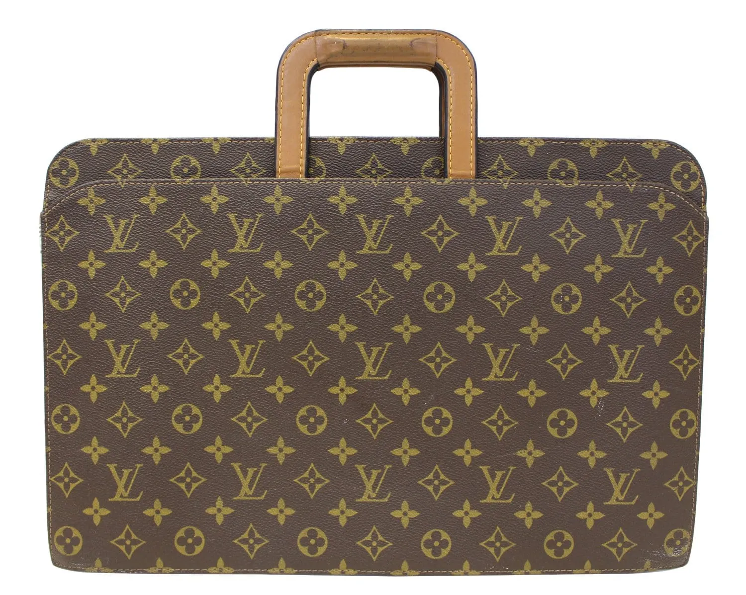 LOUIS VUITTON Monogram Canvas Brown Document Briefcase Bag Vintage - Sale