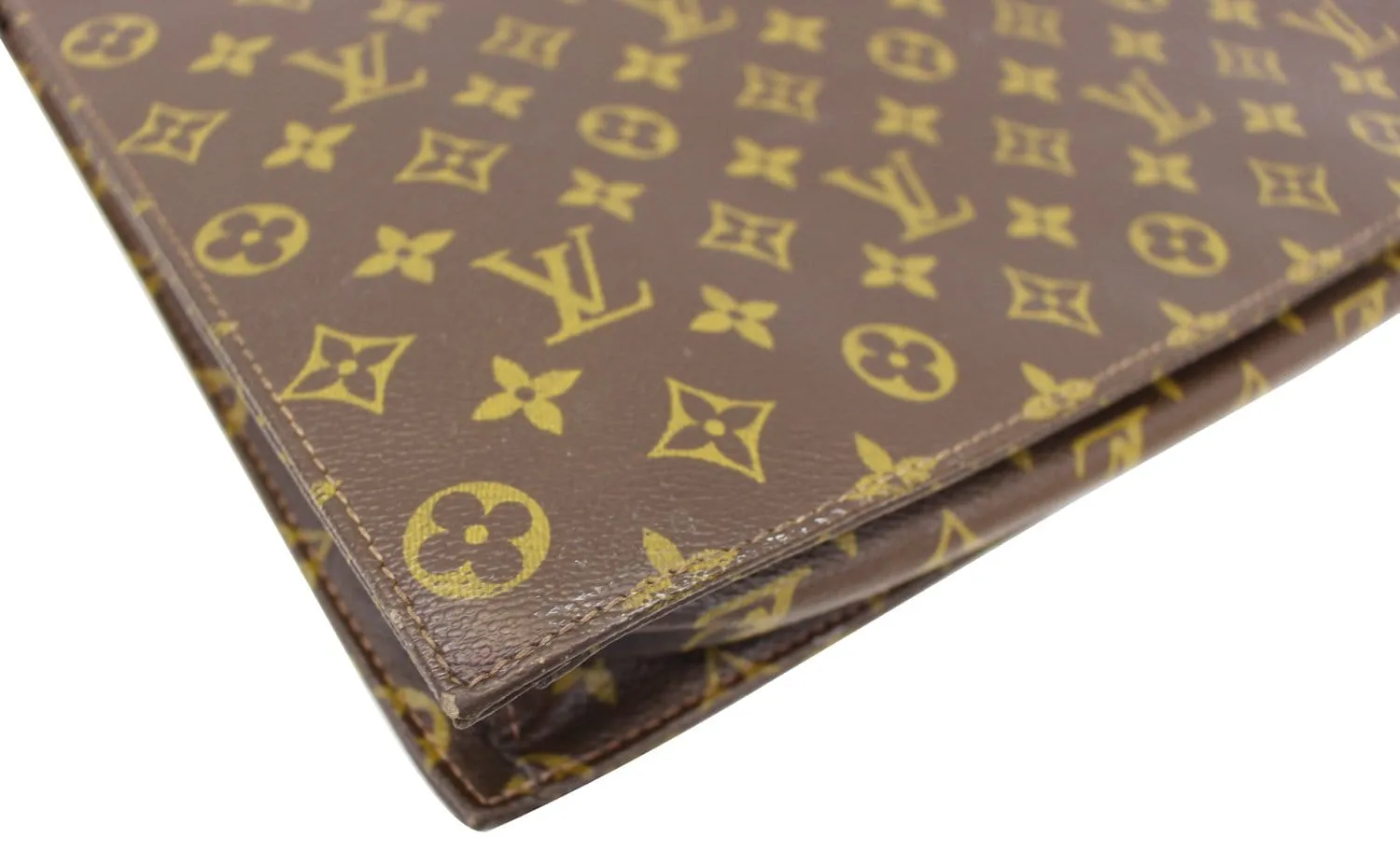 LOUIS VUITTON Monogram Canvas Brown Document Briefcase Bag Vintage - Sale