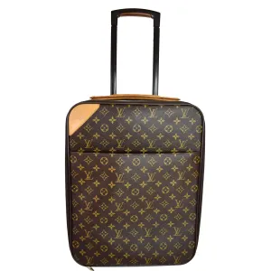 LOUIS VUITTON Pegase 45 Monogram Canvas Suitcase Travel Bag Brown