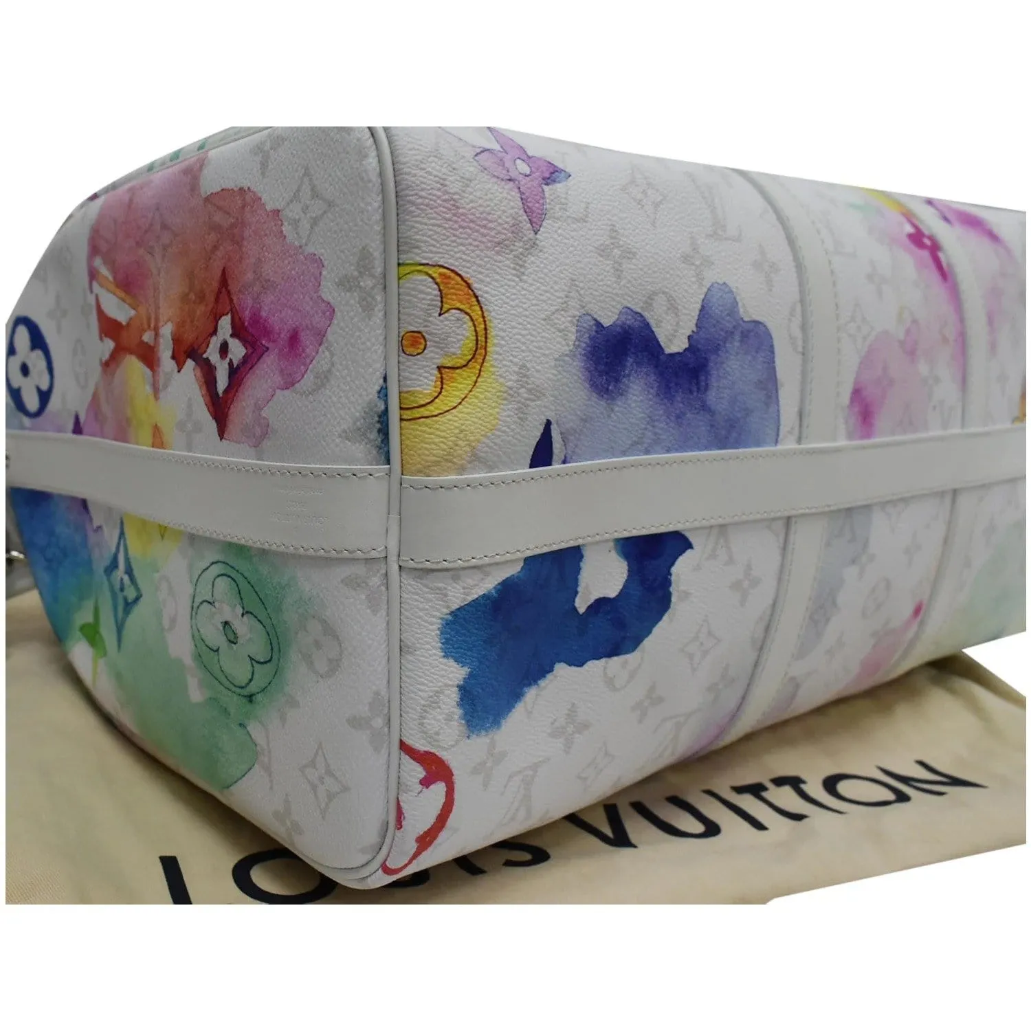 LOUIS VUITTON Watercolor Keepall 50 Bandouliere Monogram Travel Bag Multi