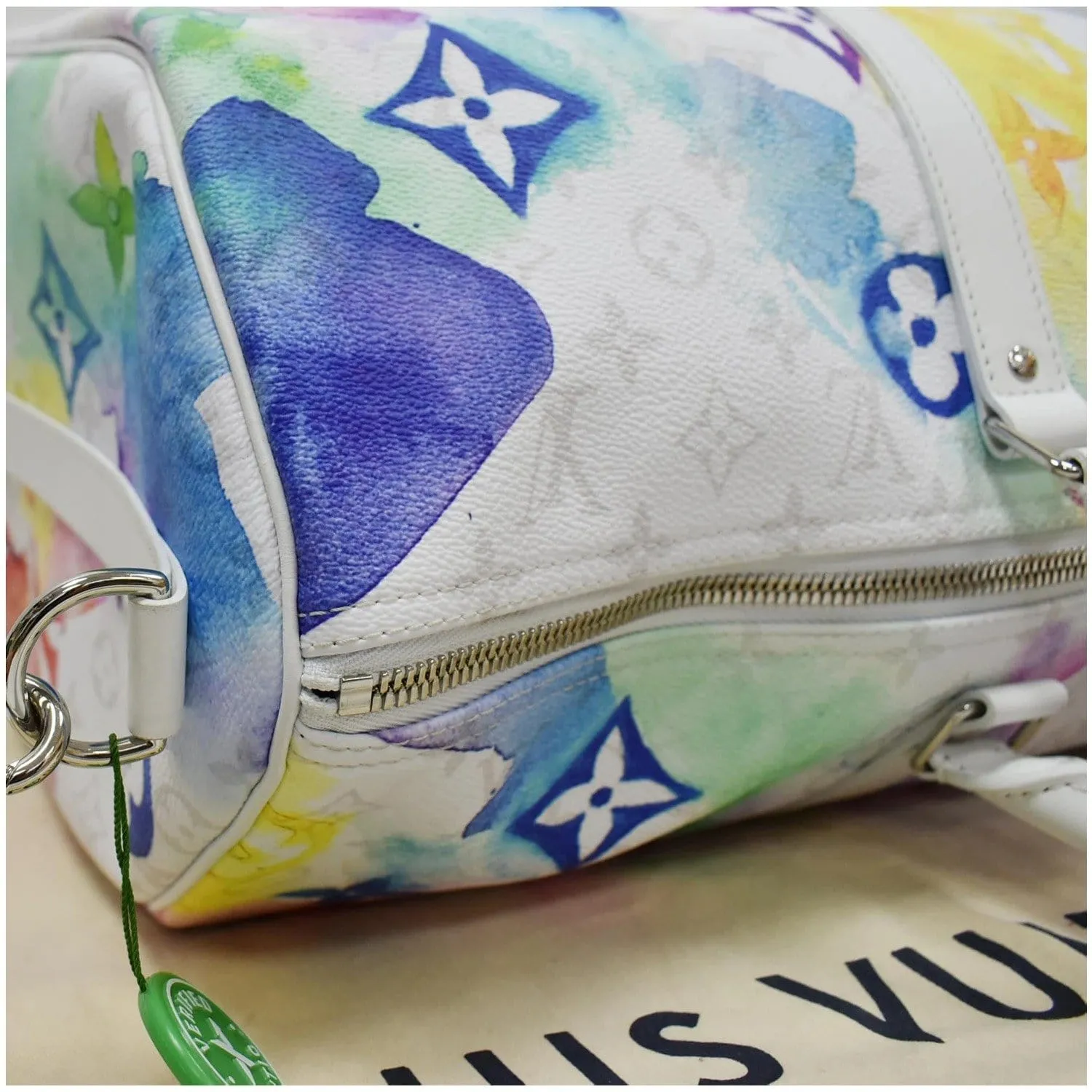 LOUIS VUITTON Watercolor Keepall 50 Bandouliere Monogram Travel Bag Multi