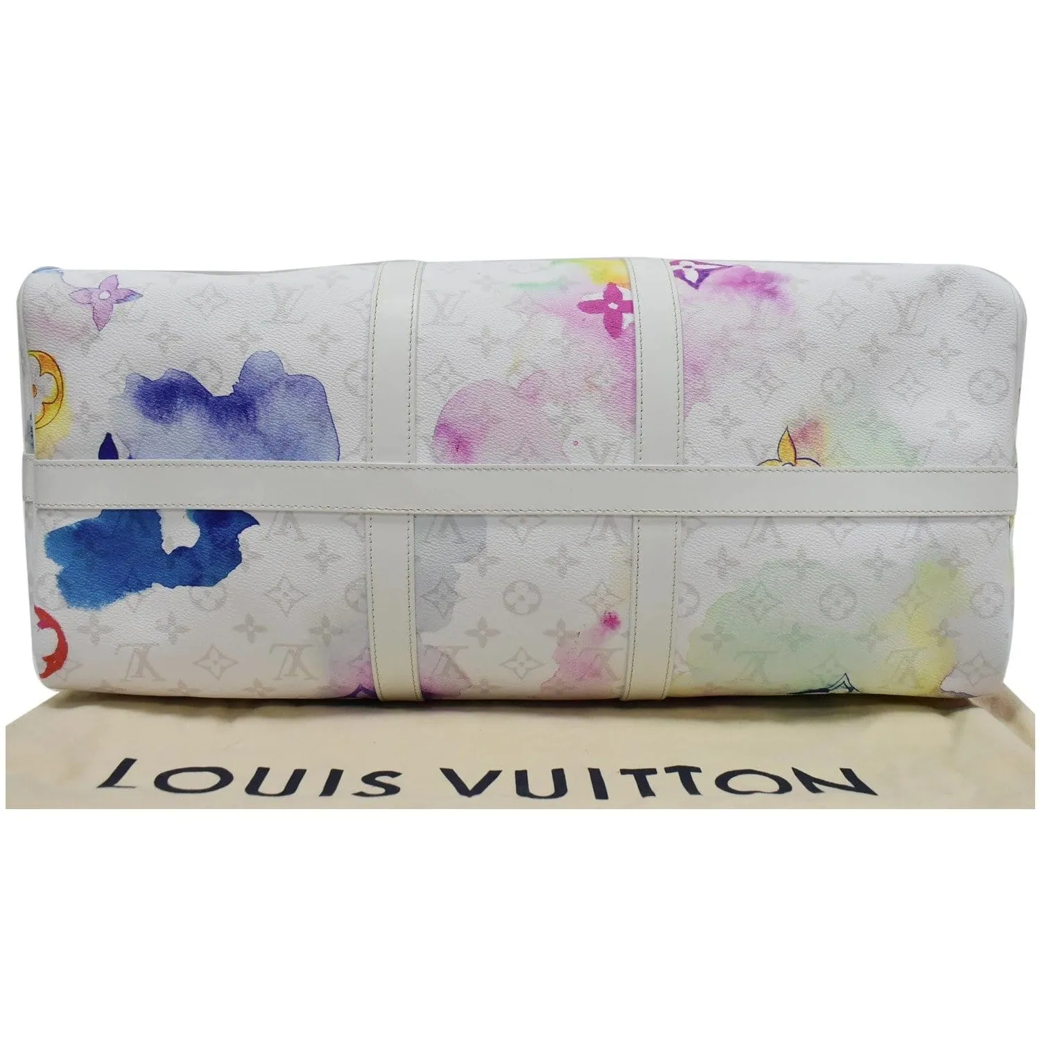 LOUIS VUITTON Watercolor Keepall 50 Bandouliere Monogram Travel Bag Multi