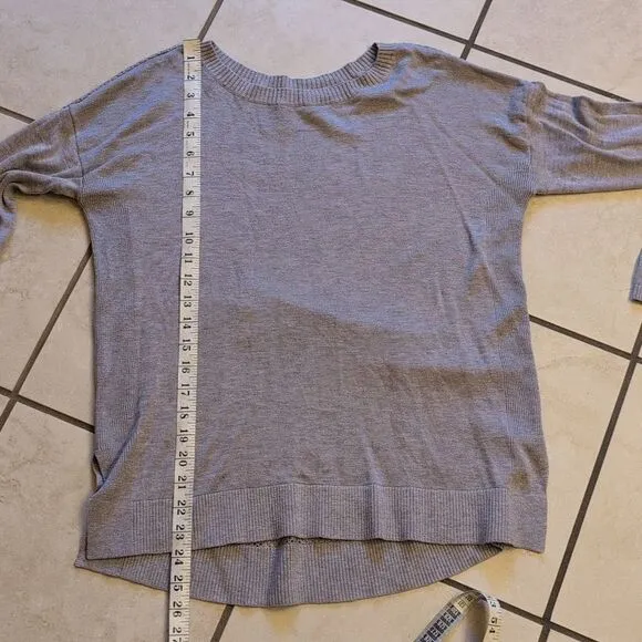Lululemon Well Being Sweater Heathered Lavender Grey Perforated size 6