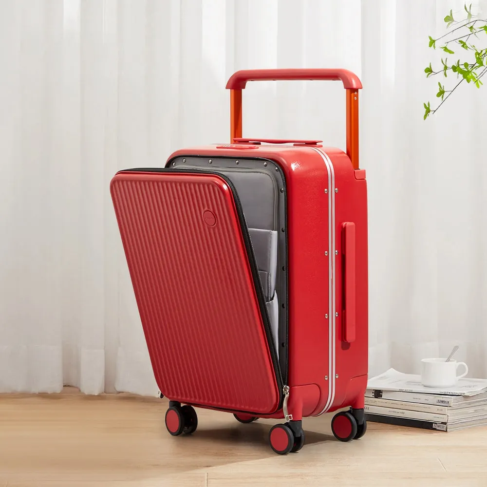 Luxury Wide Handle PC Suitcase with Front Laptop Pocket