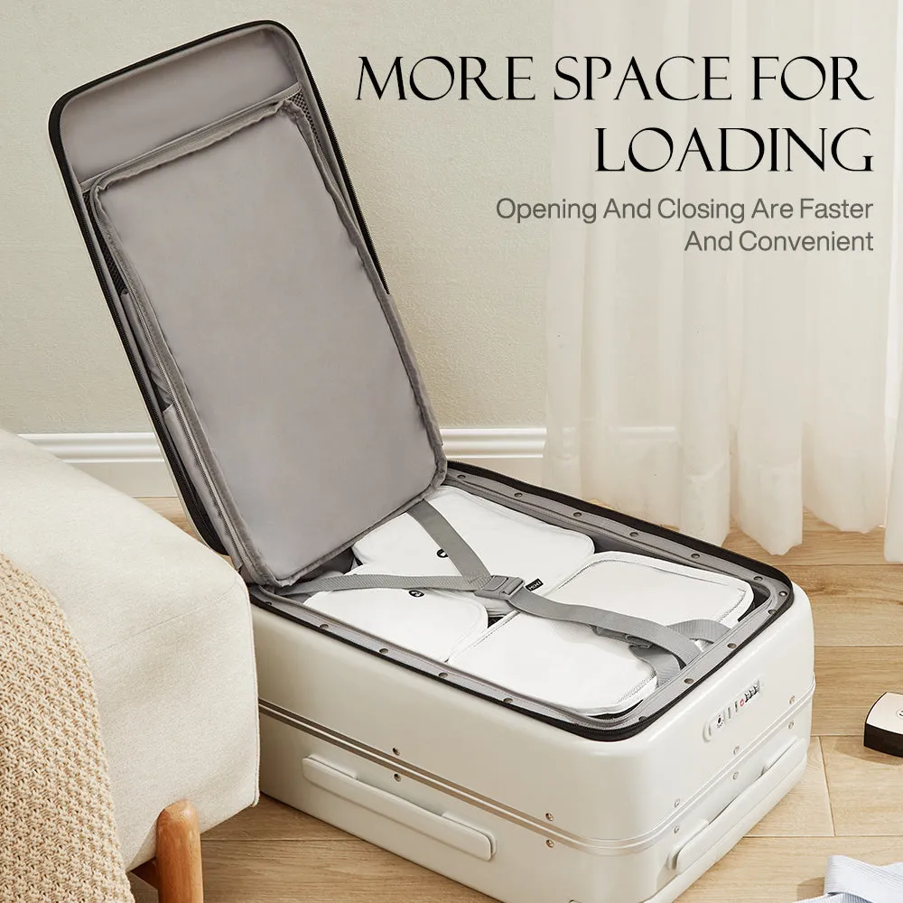 Luxury Wide Handle PC Suitcase with Front Laptop Pocket