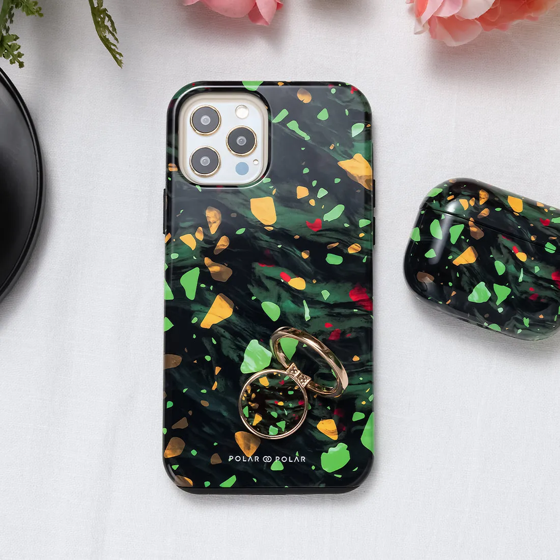 Malachite Terrazzo Gem Custom - iPhone 11 Case
