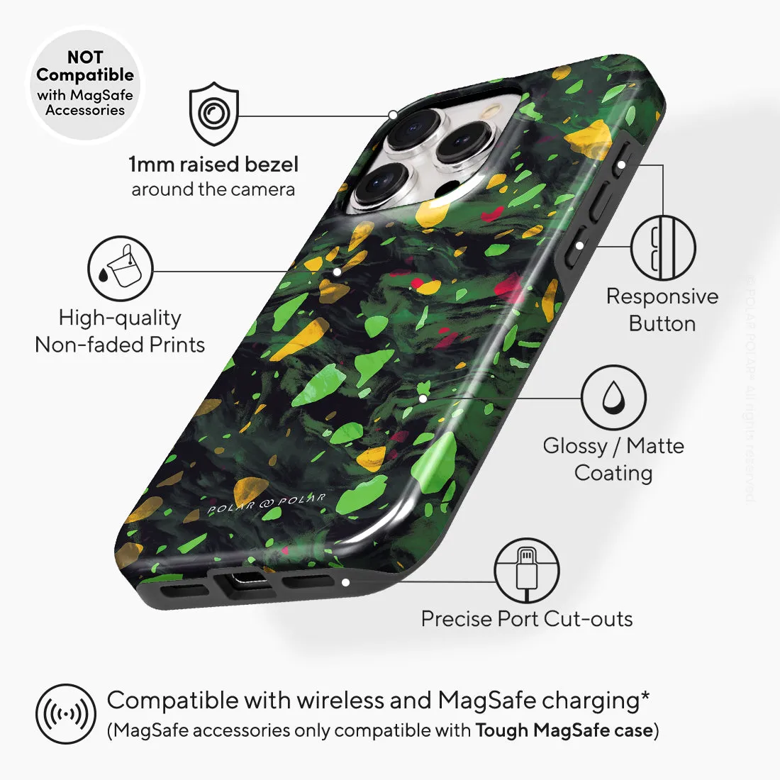 Malachite Terrazzo Gem - iPhone 15 Pro Case