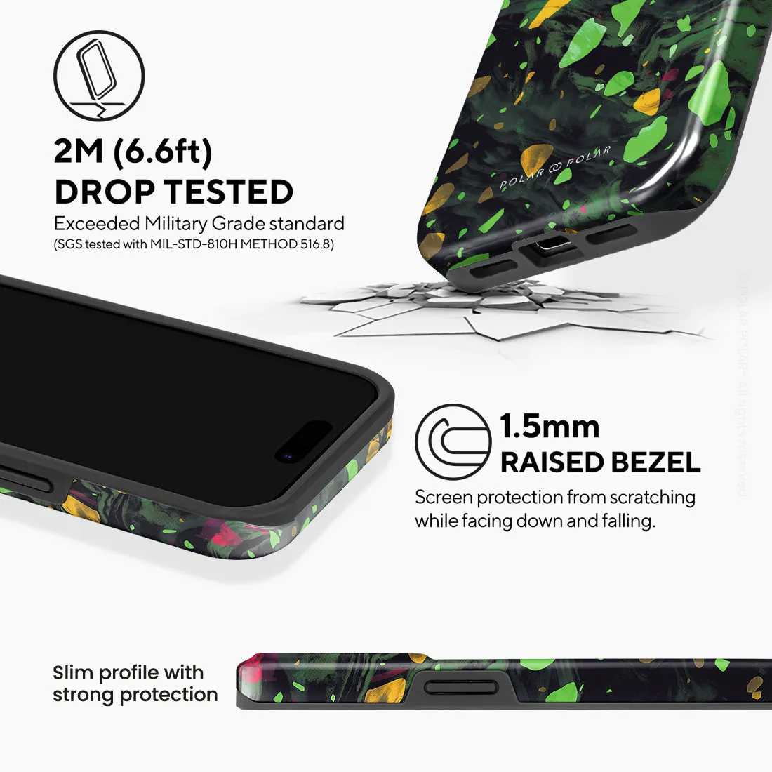 Malachite Terrazzo Gem - iPhone 15 Pro Case