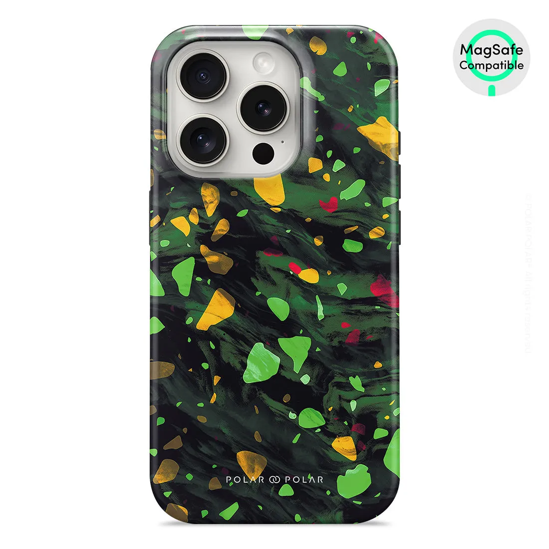 Malachite Terrazzo Gem - iPhone 15 Pro Case