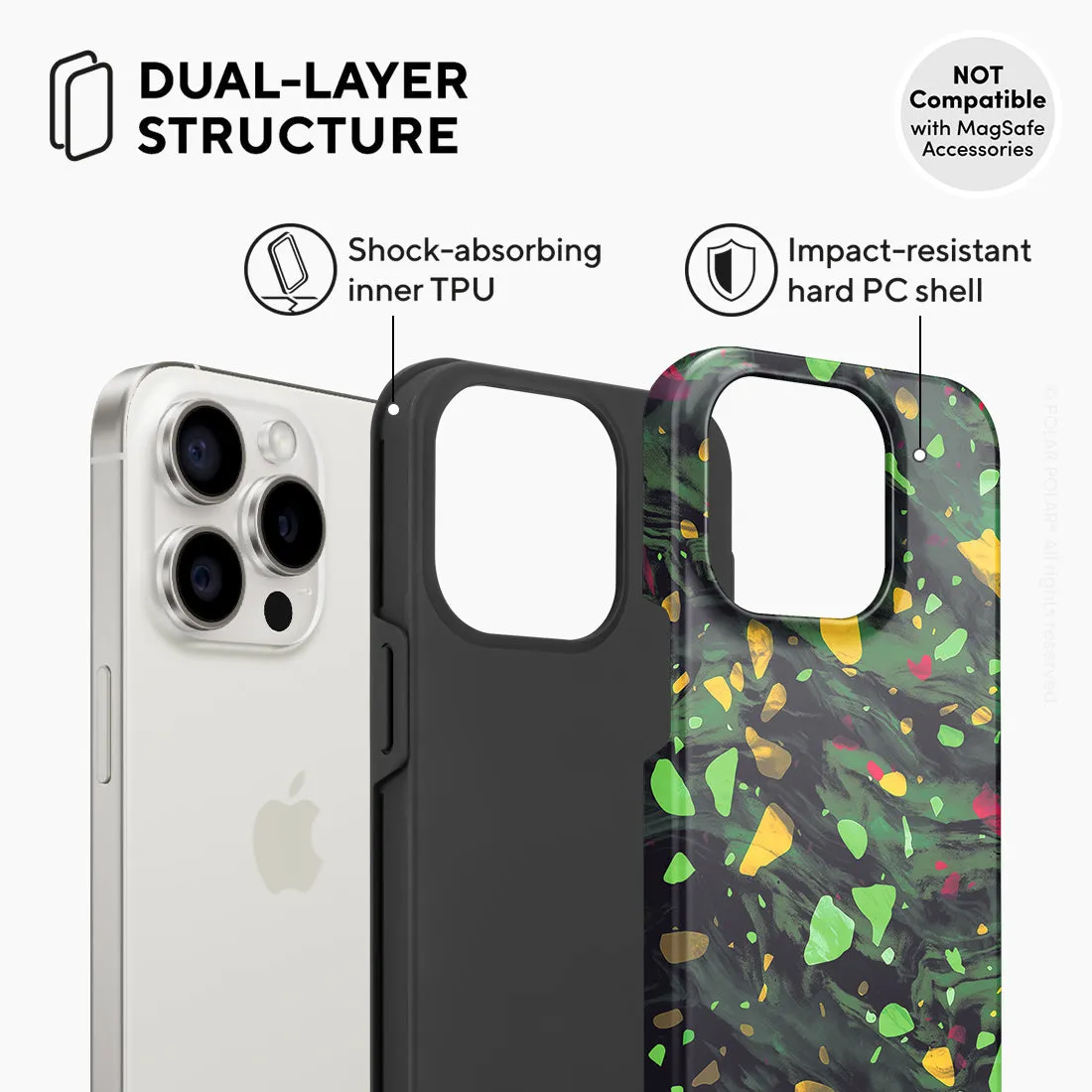 Malachite Terrazzo Gem - iPhone 15 Pro Case