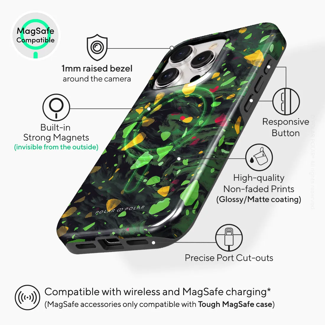 Malachite Terrazzo Gem - iPhone 15 Pro Case