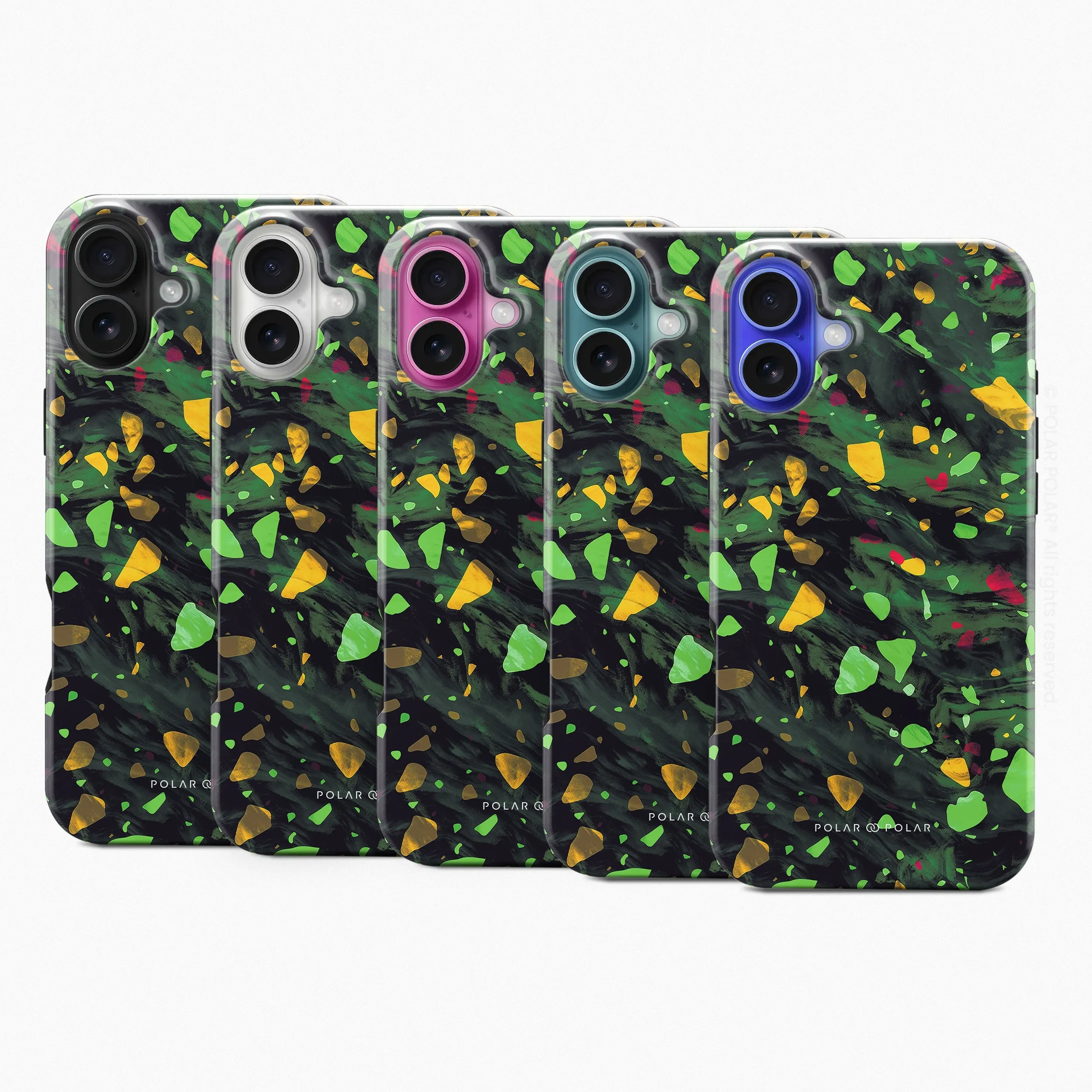 Malachite Terrazzo Gem - iPhone 16 Plus Case