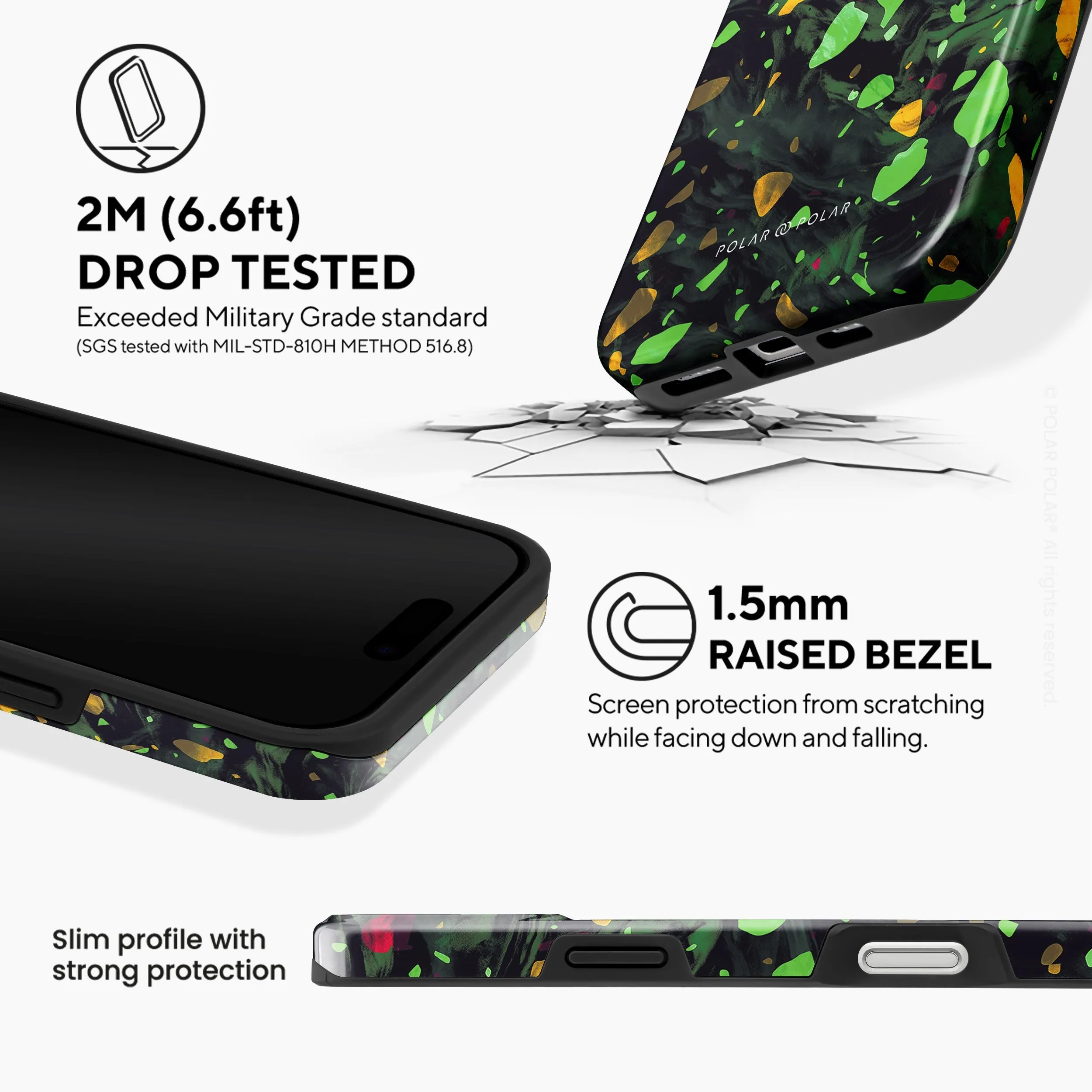 Malachite Terrazzo Gem - iPhone 16 Plus Case