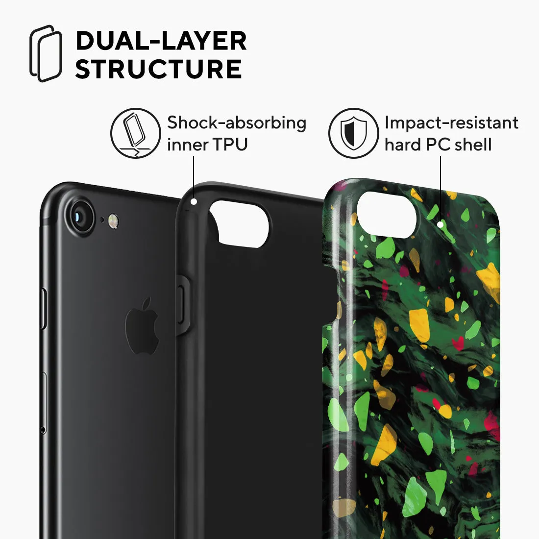 Malachite Terrazzo Gem - iPhone SE3 / SE2 / 8 / 7 Case