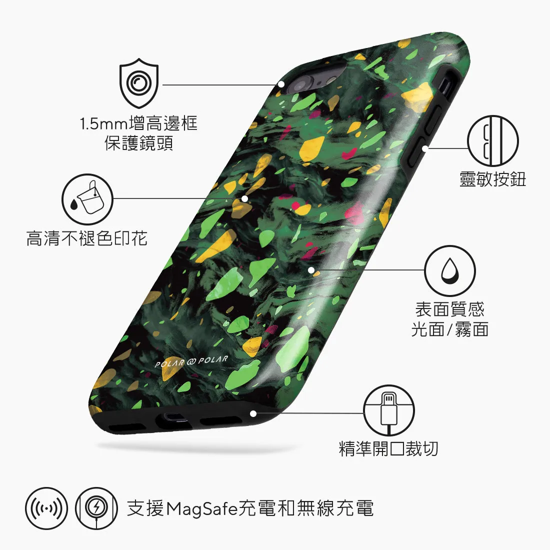 Malachite Terrazzo Gem - iPhone SE3 / SE2 / 8 / 7 Case