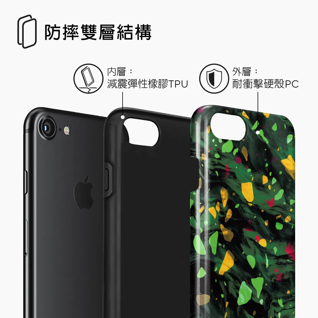 Malachite Terrazzo Gem - iPhone SE3 / SE2 / 8 / 7 Case