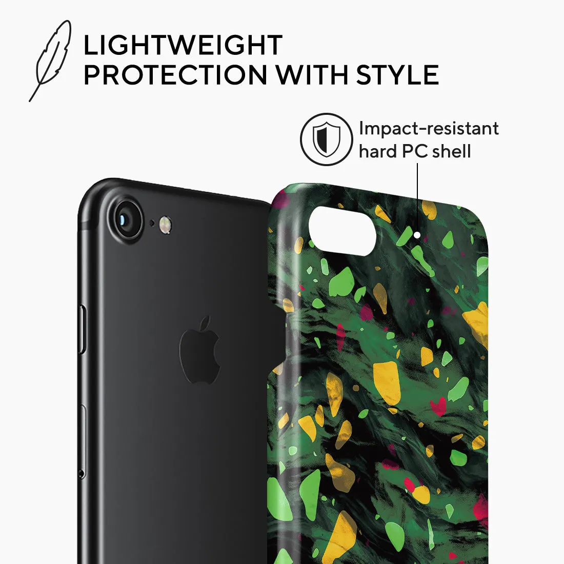 Malachite Terrazzo Gem - iPhone SE3 / SE2 / 8 / 7 Case