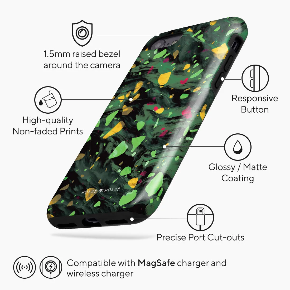 Malachite Terrazzo Gem - iPhone SE3 / SE2 / 8 / 7 Case