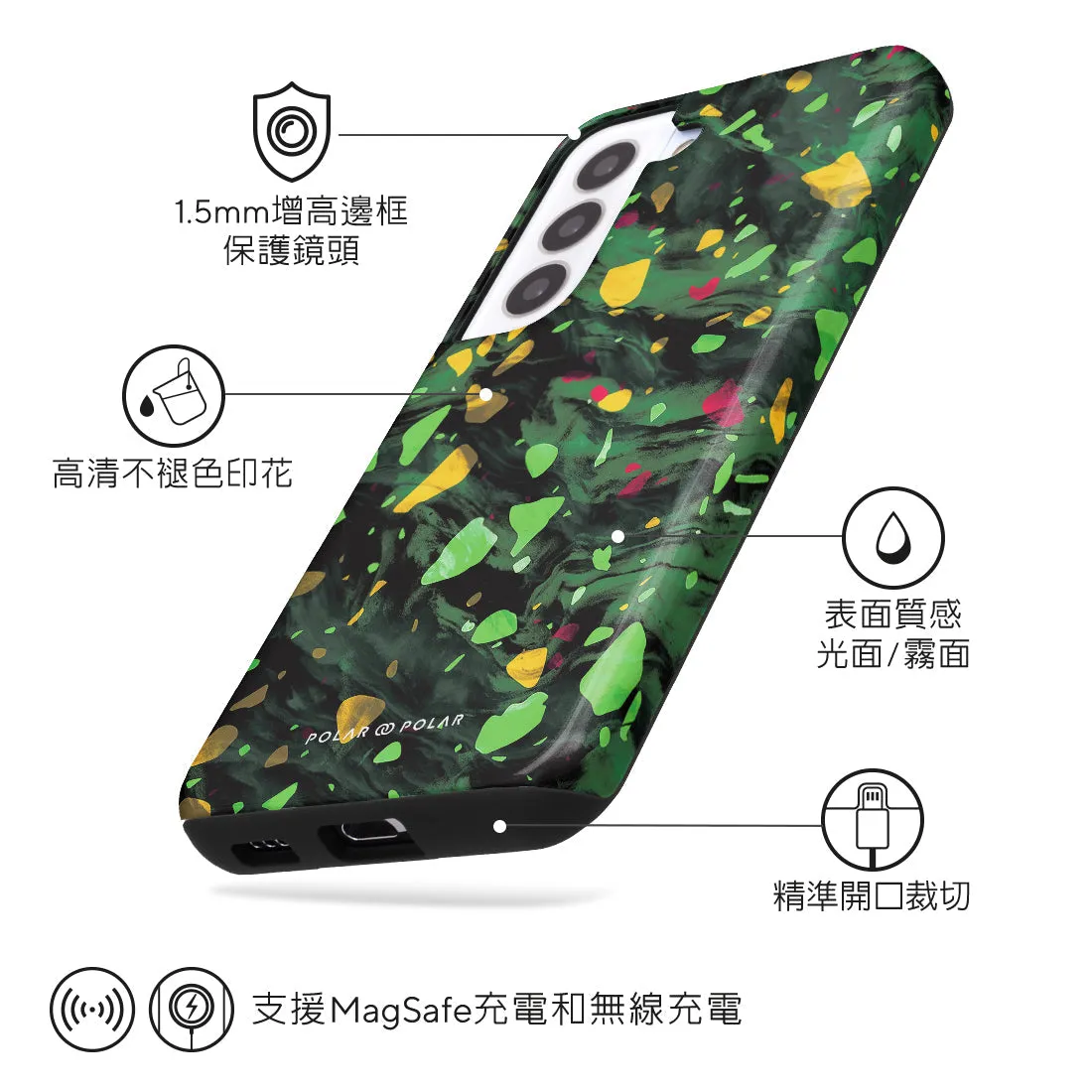 Malachite Terrazzo Gem - Samsung Galaxy S22 5G Case
