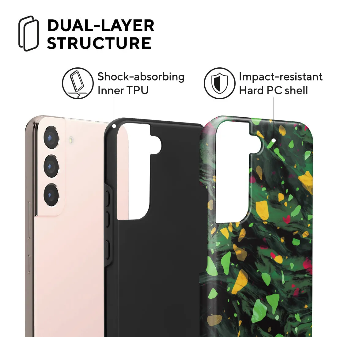 Malachite Terrazzo Gem - Samsung Galaxy S22 5G Case