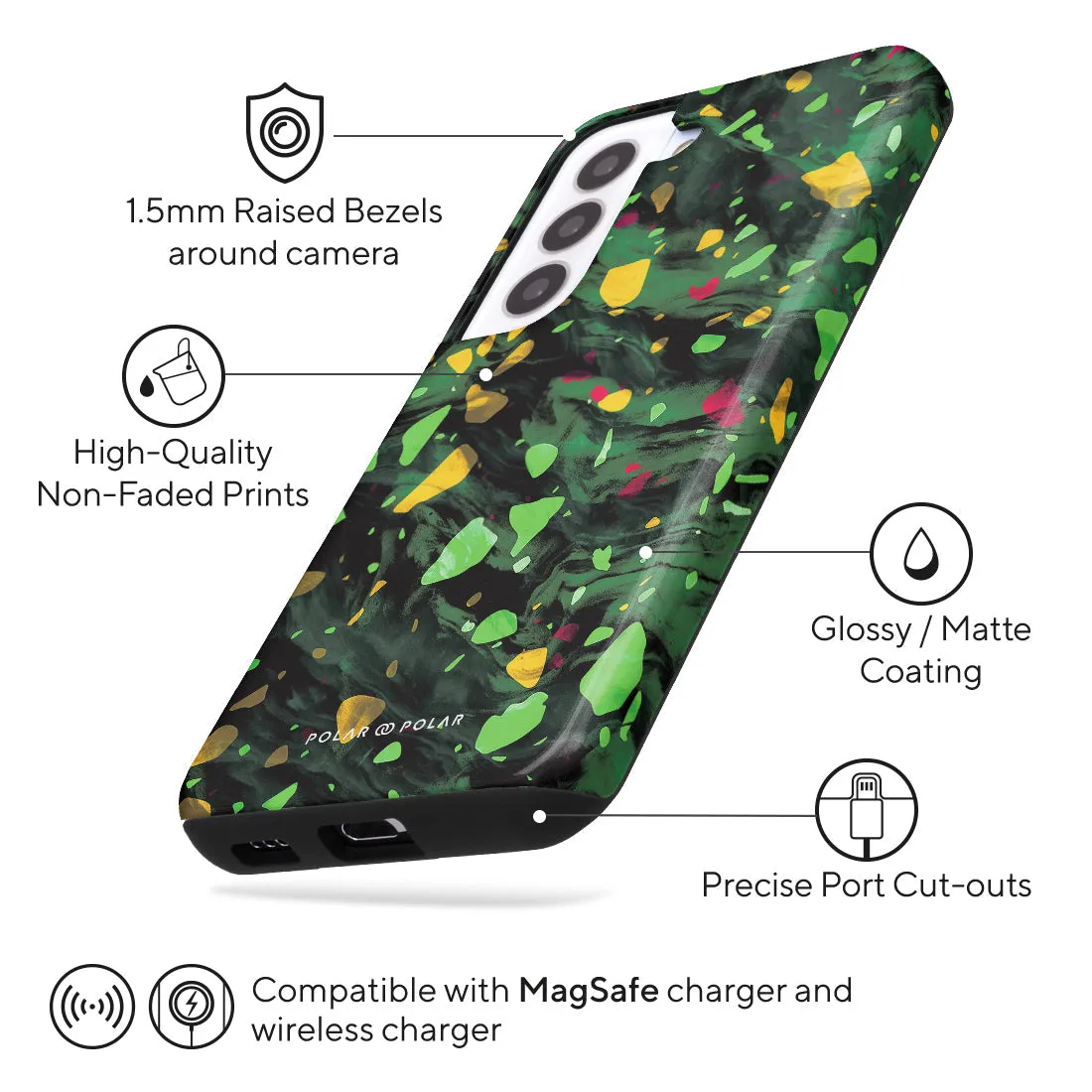 Malachite Terrazzo Gem - Samsung Galaxy S22 5G Case