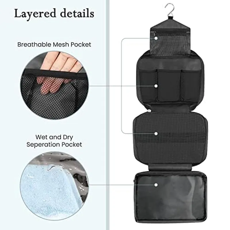 Maliton Toiletry Bag for Men & Women - Large Hanging Compact Hygiene Bag