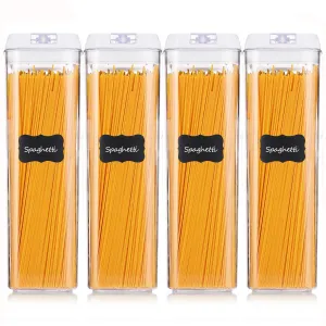 ME.FAN Large Air-Tight Food Storage Container Set [5-Piece Set] - Pantry Durable Seal Pot - Cereal Storage Containers - For Dry Foods & Liquids - BPA Free - Clear Containers with White Lids