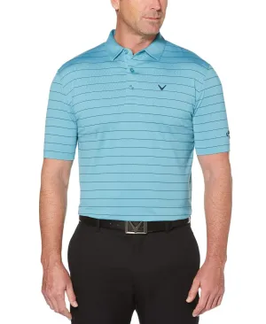 Mens Ventilated Stripe Polo with Chevron