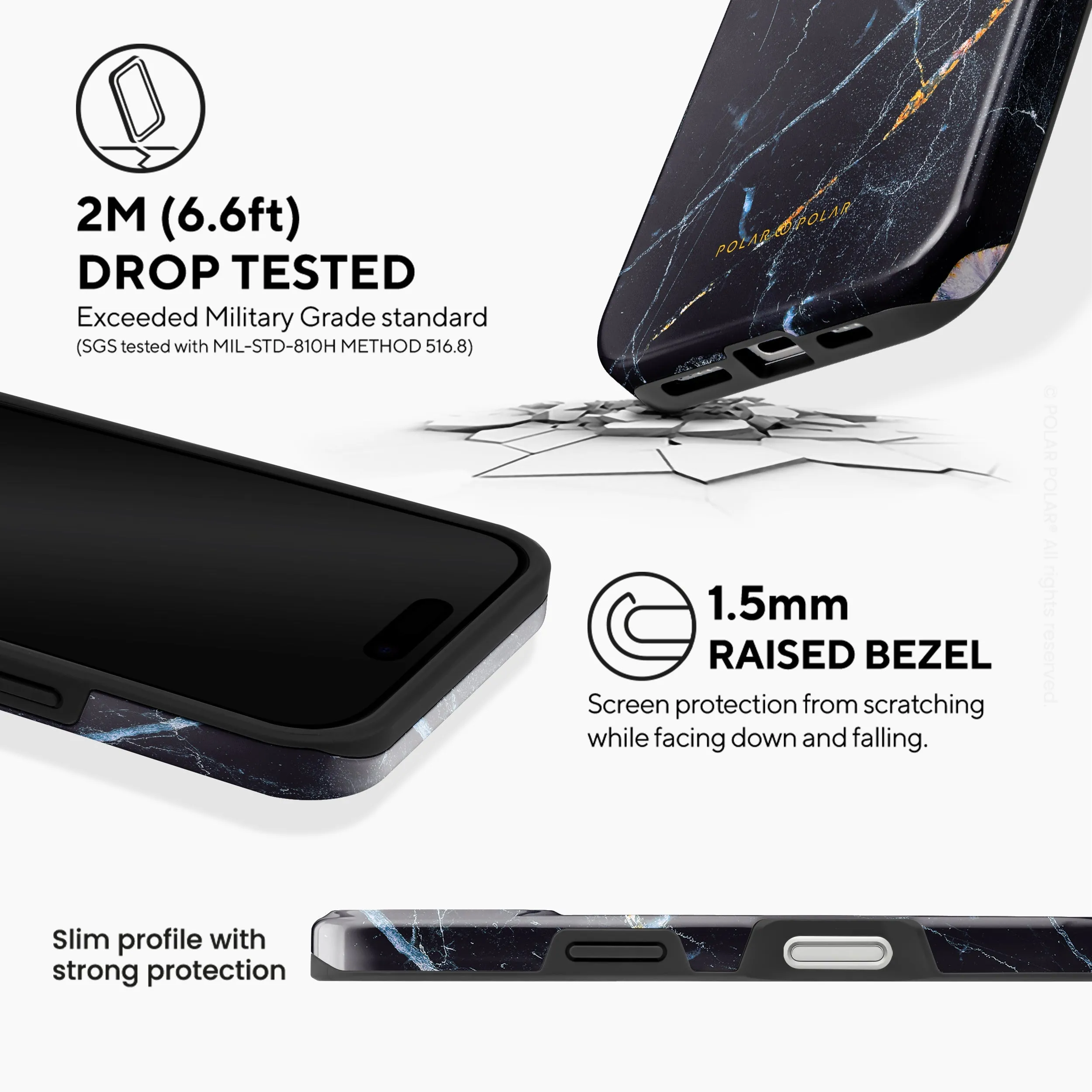 Midnight Marble - iPhone 16 Case
