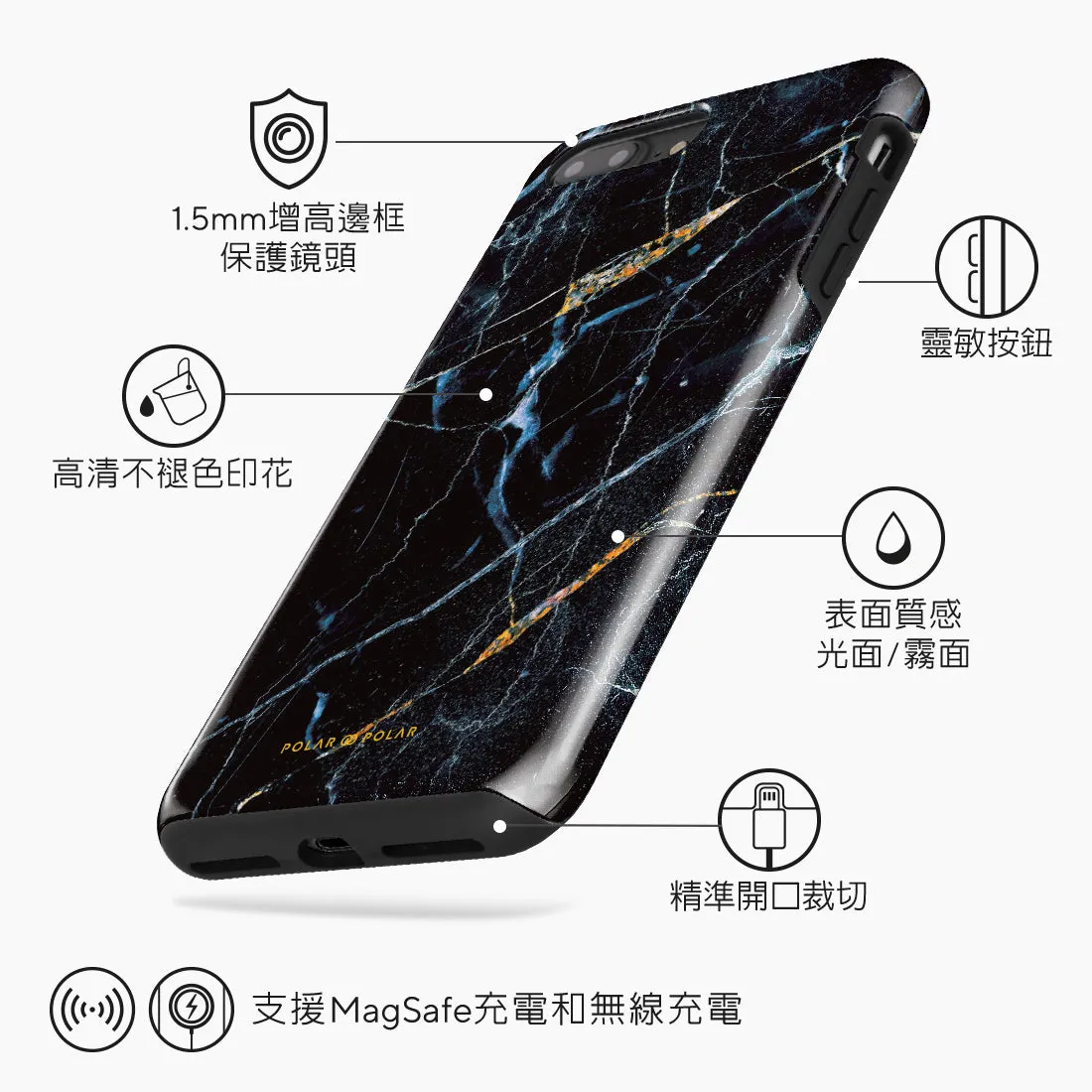 Midnight Marble - iPhone 8 Plus/7 Plus Case