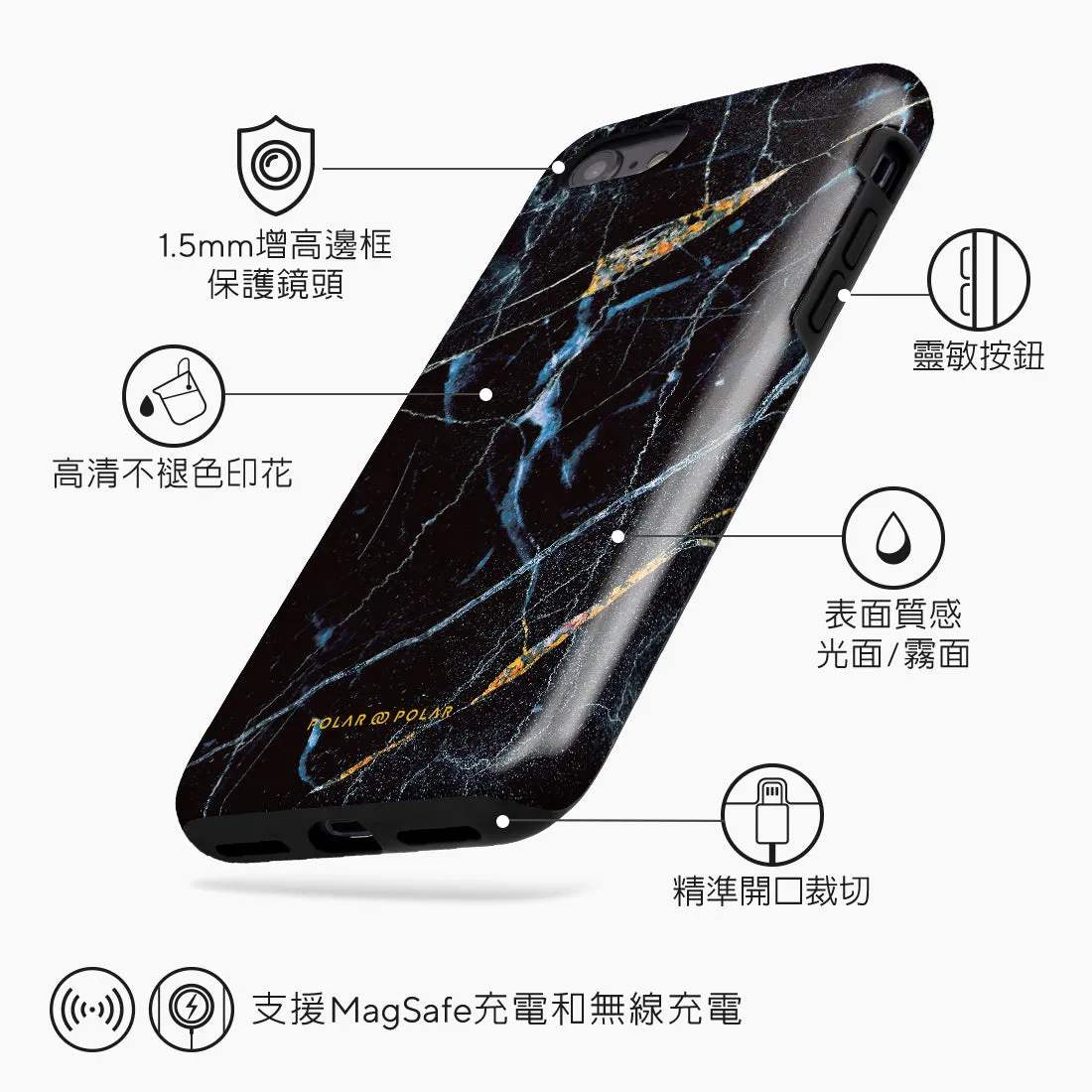Midnight Marble - iPhone SE3 / SE2 / 8 / 7 Case