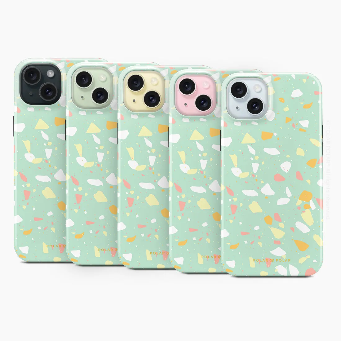 Mist Green Terrazzo Custom - iPhone 15 Plus Case