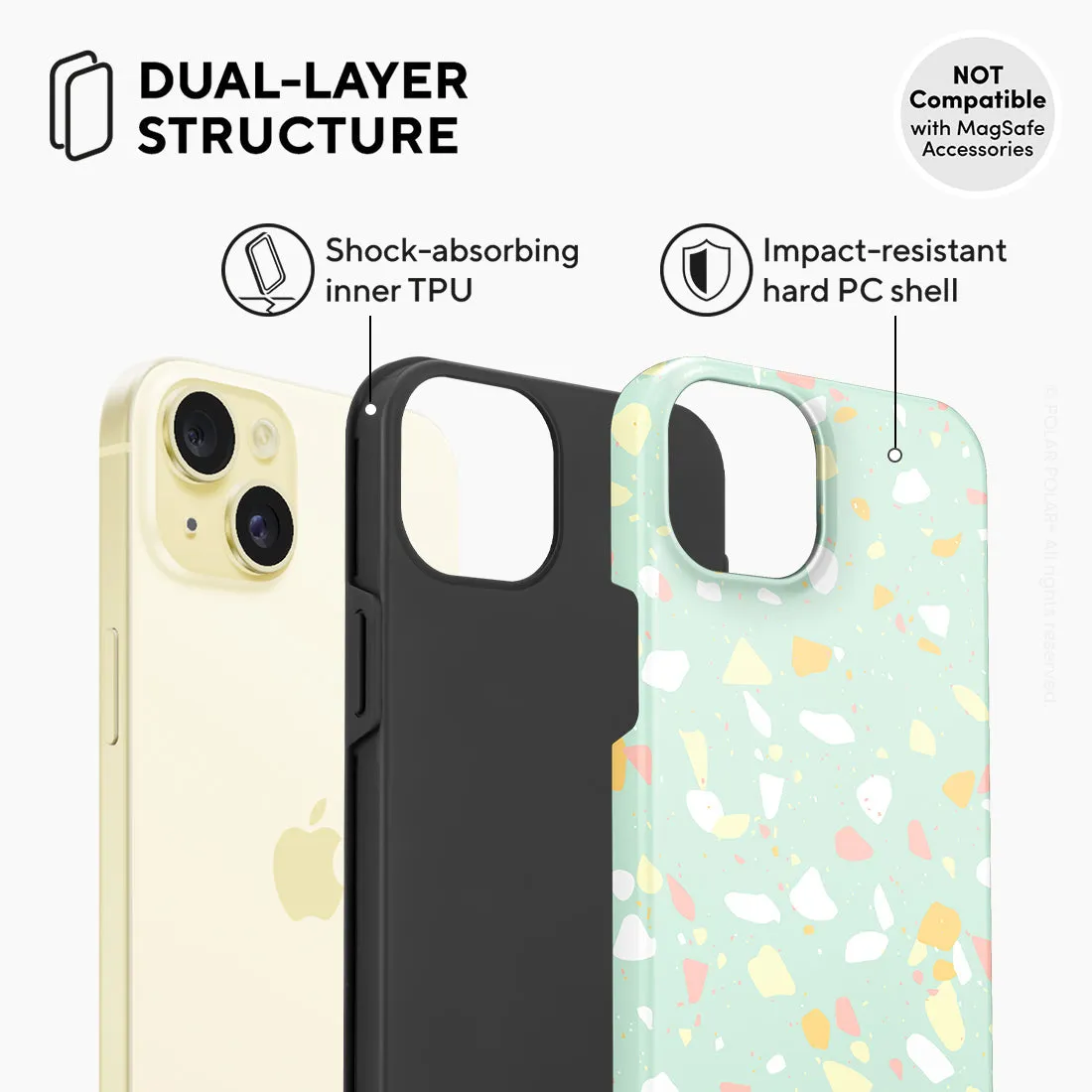 Mist Green Terrazzo Custom - iPhone 15 Plus Case