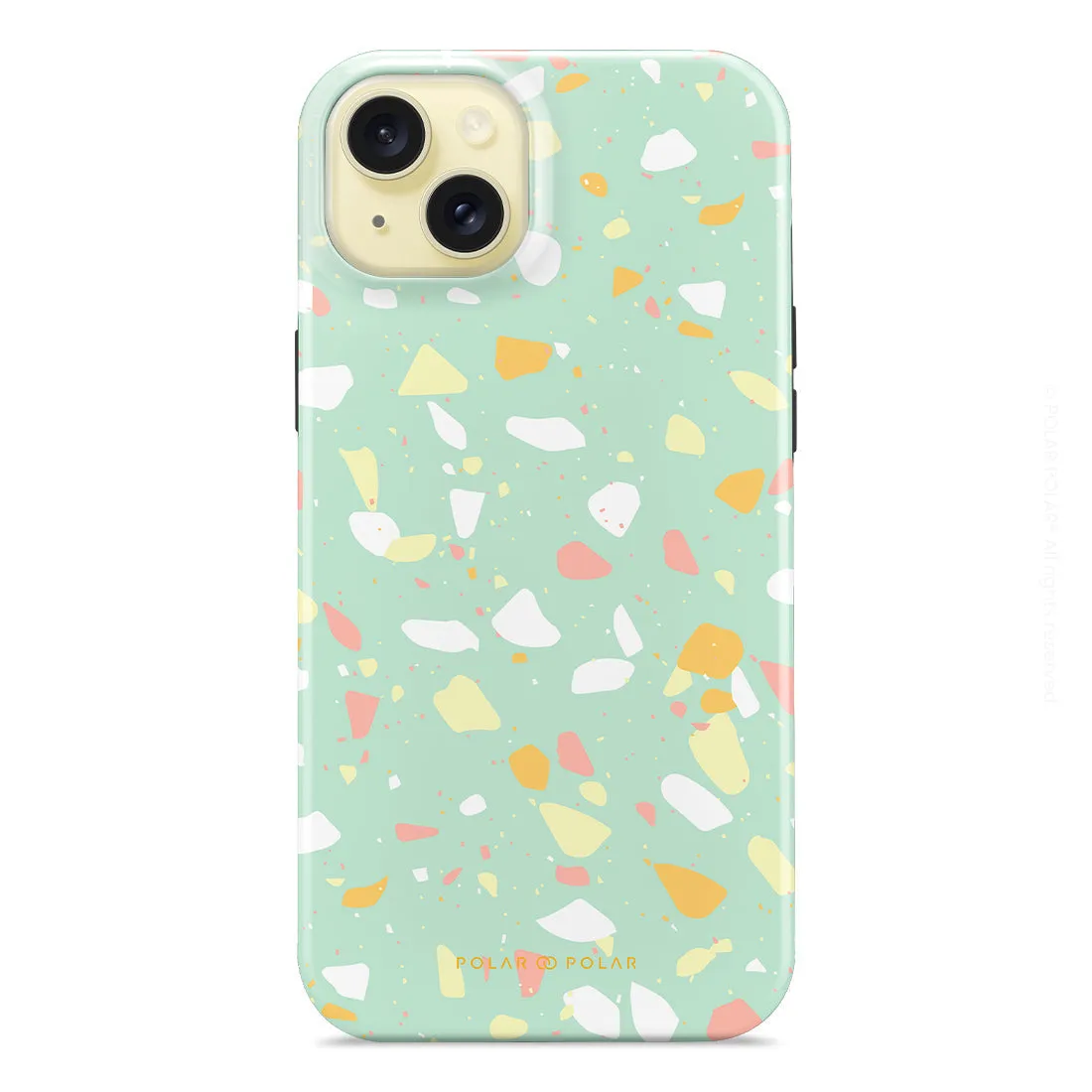 Mist Green Terrazzo Custom - iPhone 15 Plus Case