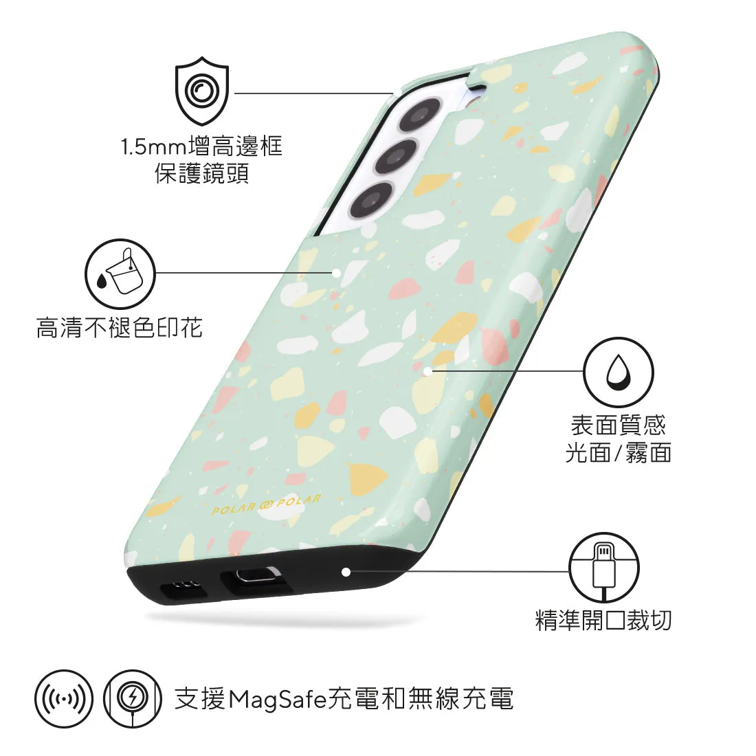 Mist Green Terrazzo Custom - Samsung Galaxy S22 5G Case