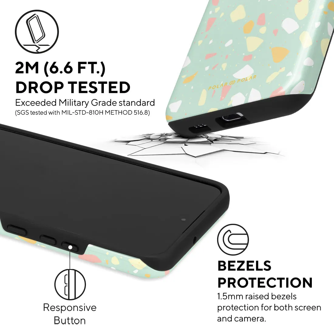 Mist Green Terrazzo Custom - Samsung Galaxy S22  5G Case