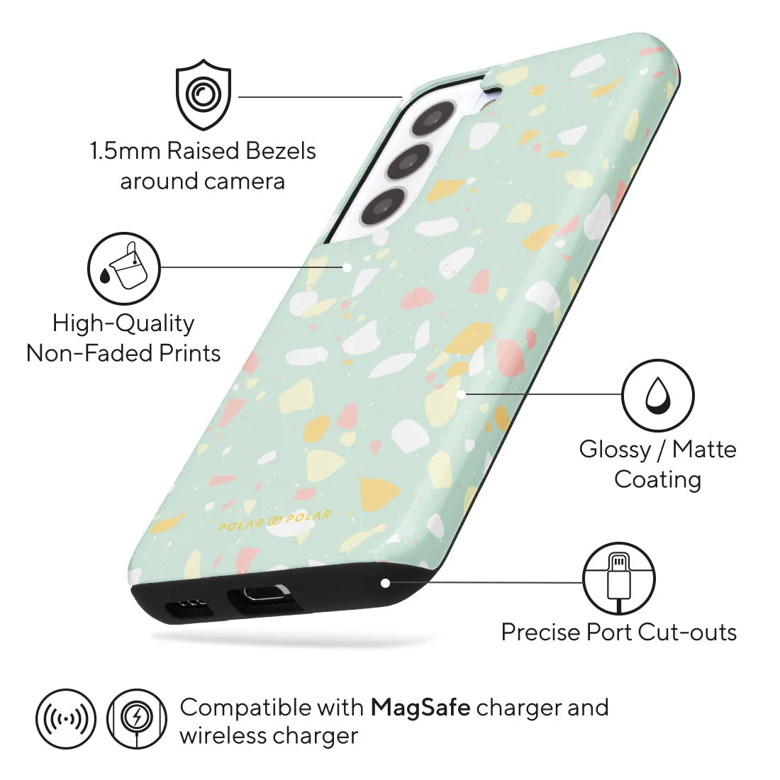 Mist Green Terrazzo Custom - Samsung Galaxy S22 5G Case
