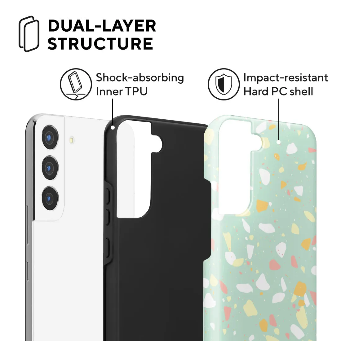 Mist Green Terrazzo Custom - Samsung Galaxy S22  5G Case