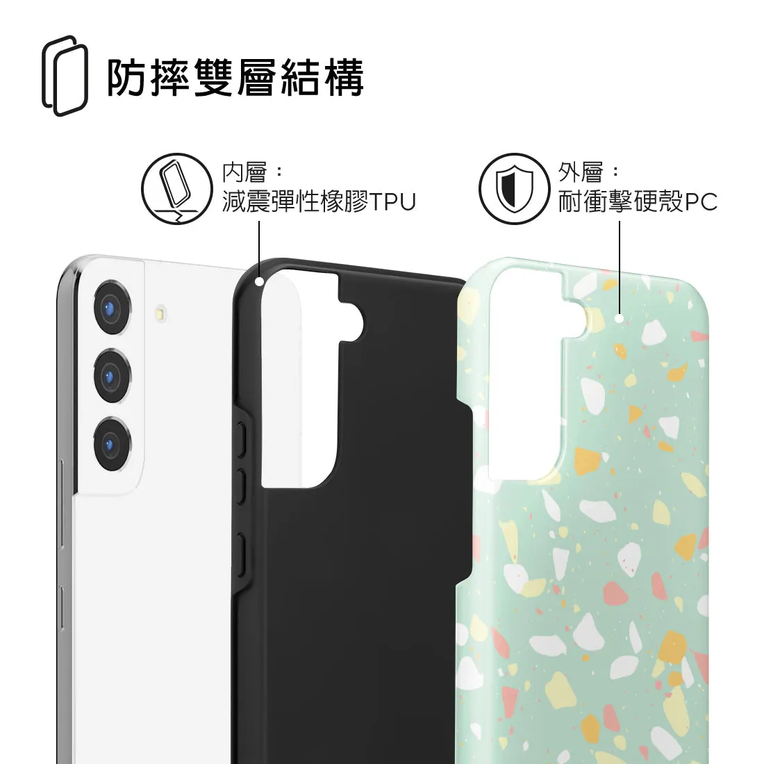 Mist Green Terrazzo Custom - Samsung Galaxy S22  5G Case