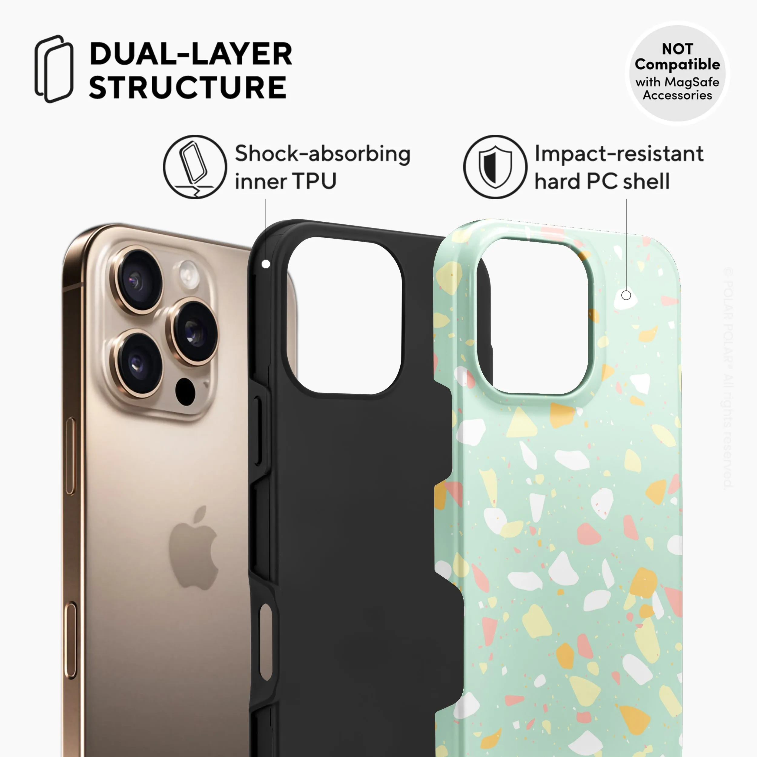 Mist Green Terrazzo - iPhone 16 Pro Max Case