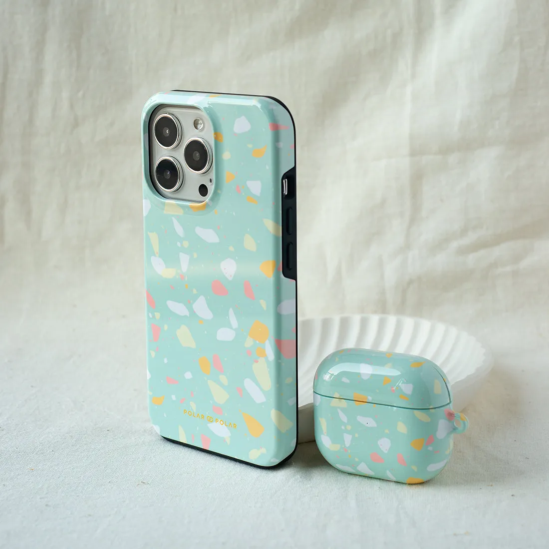 Mist Green Terrazzo - iPhone 16 Pro Max Case
