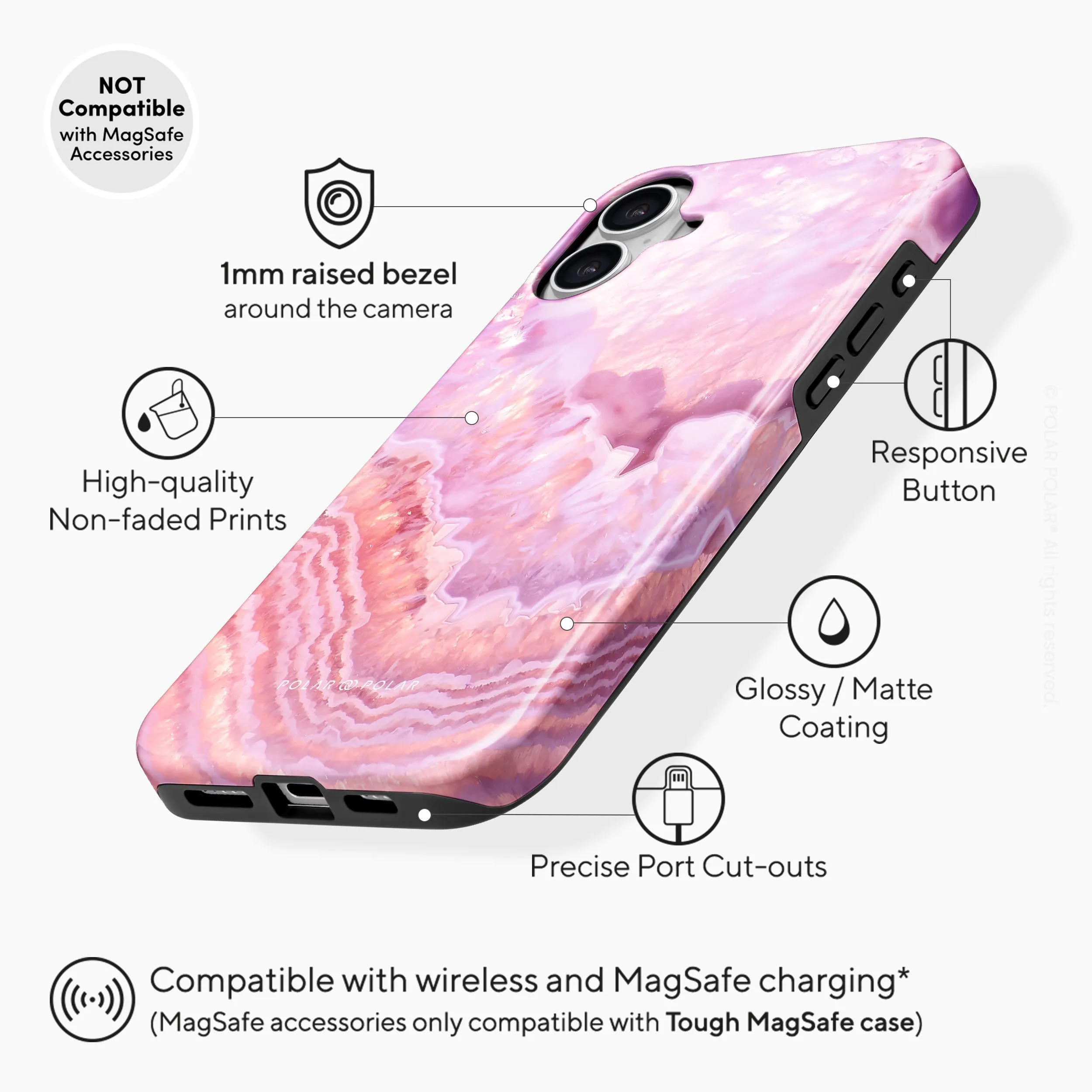 Misty Rose Coral - iPhone 16 Plus Case