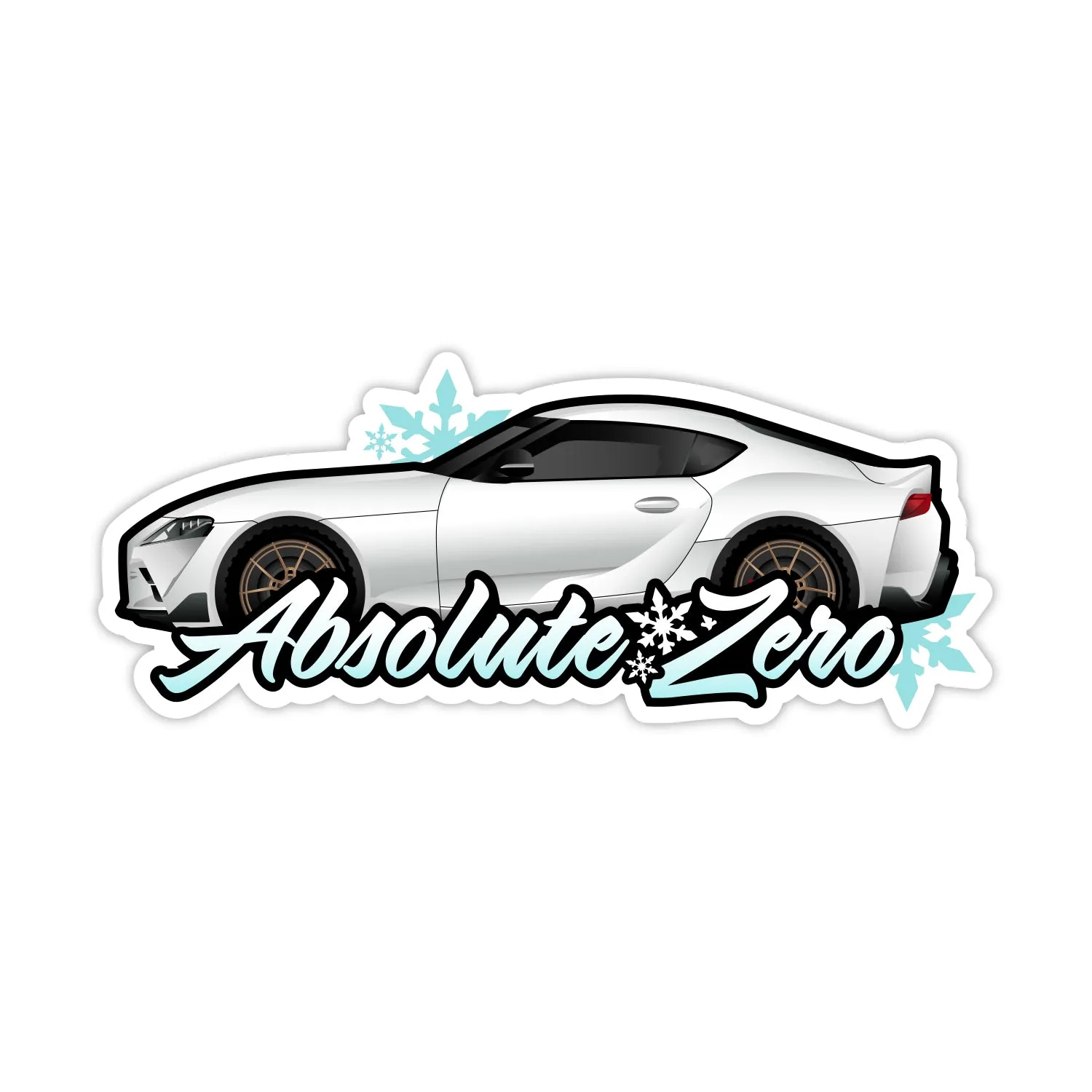 MKV Supra Absolute White Snowflakes Sticker