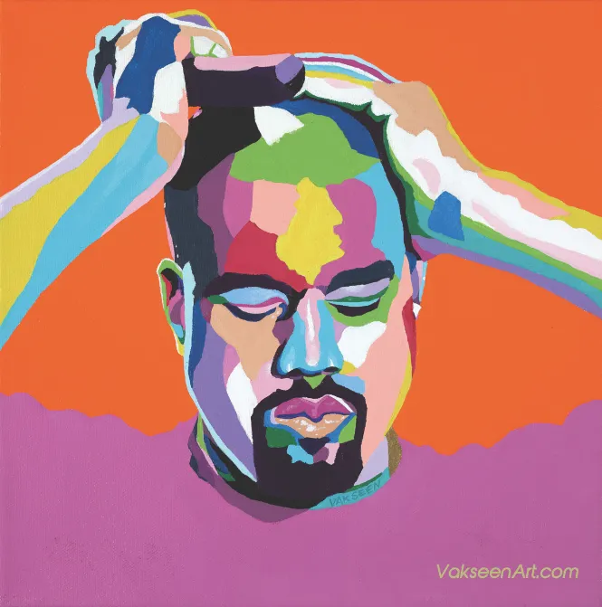 Mood...Kanye - Kanye West portrait art - Custom Art Stickers for Laptops & Wall Decor - Vakseen Art