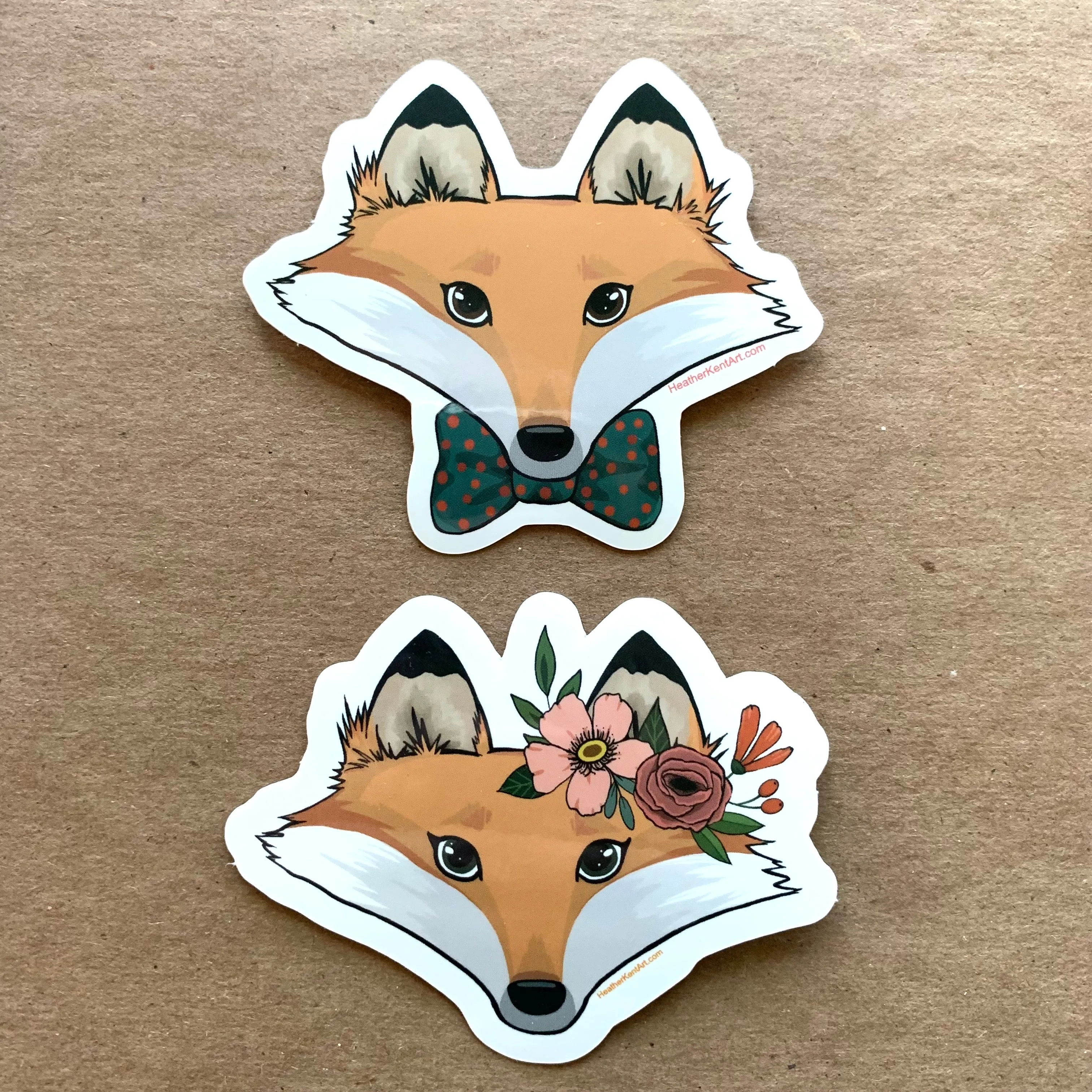 Mr Fox in a Bow Tie Vinyl Sticker, 3 inch, FREE SHIPPING