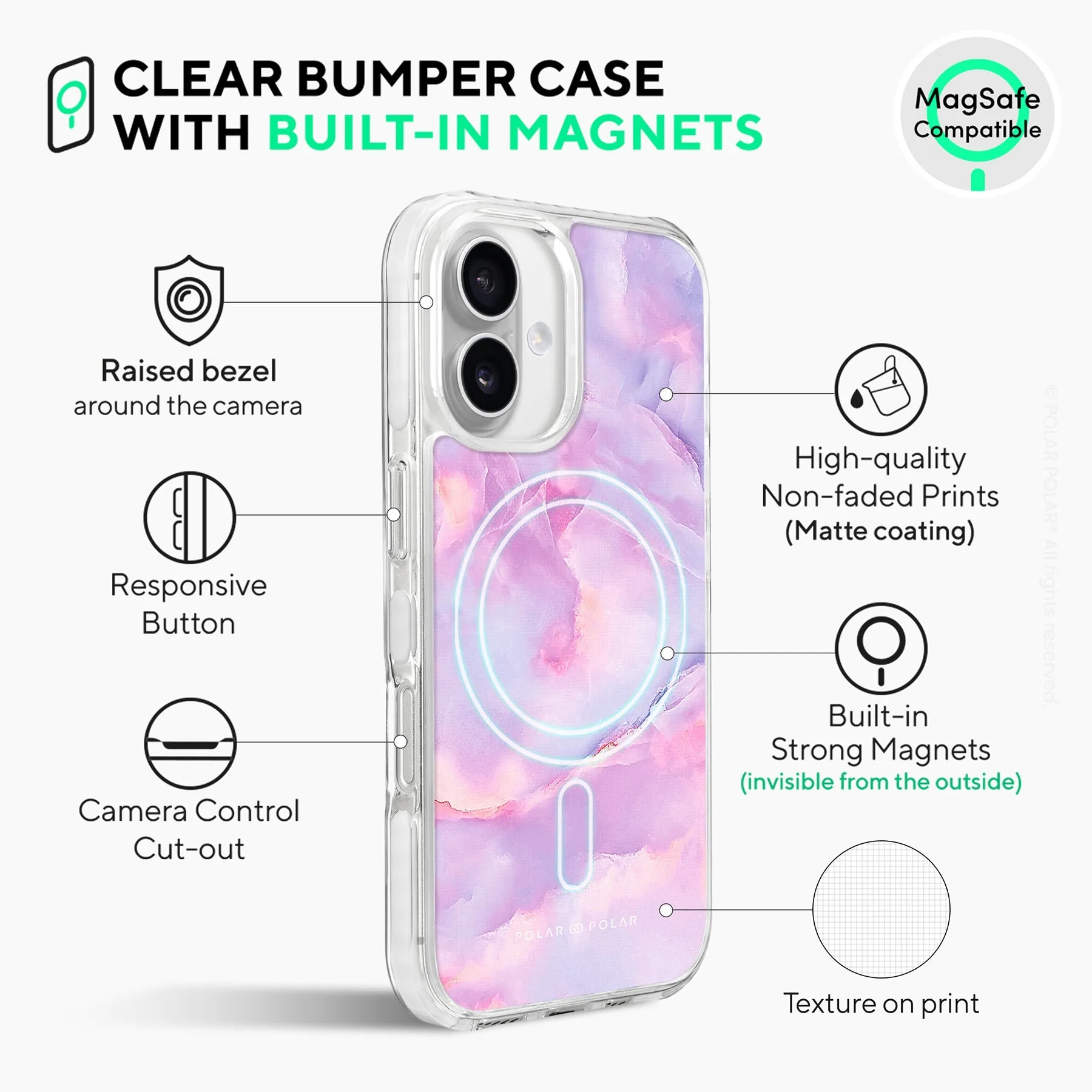 Mythical Sky - iPhone 16 Plus Clear Bumper MagSafe Case