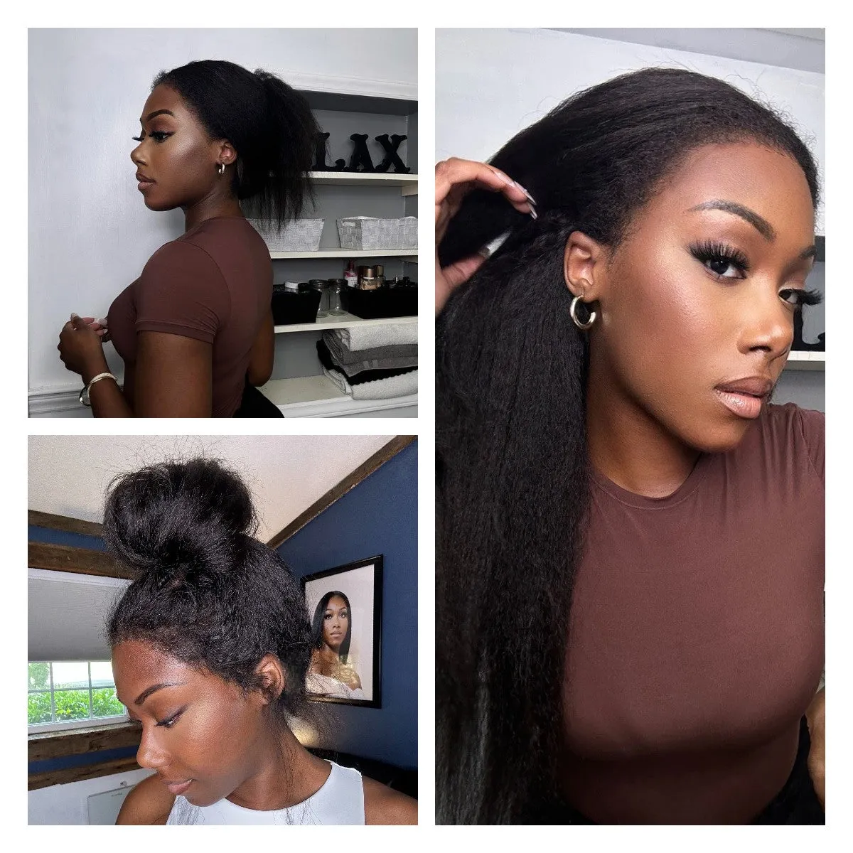 Natural 360 Lace Frontal Kinky Edges Ventilated Wig