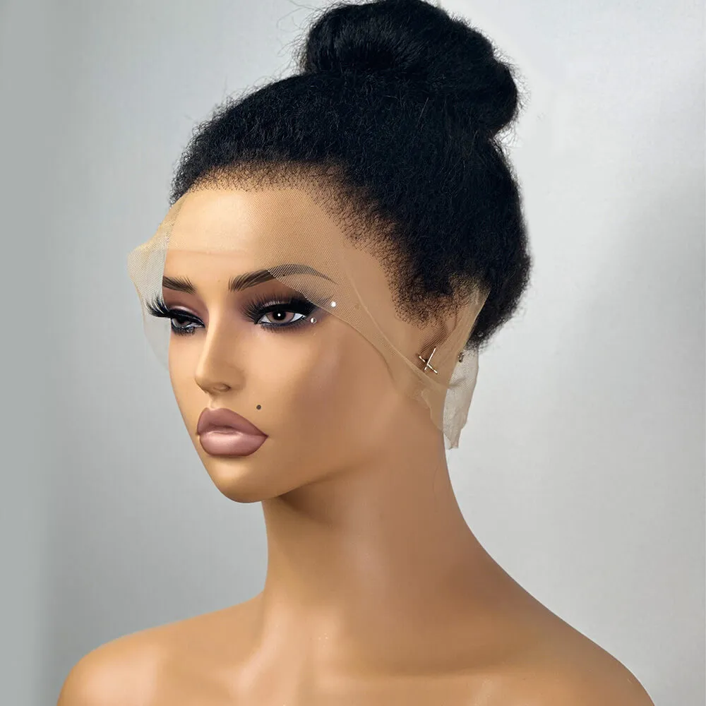 Natural 360 Lace Frontal Kinky Edges Ventilated Wig