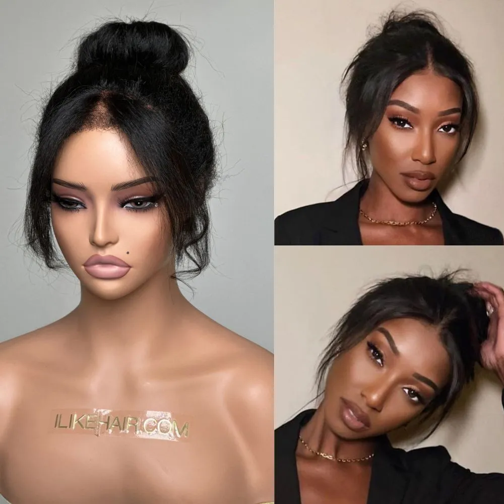 Natural 360 Lace Frontal Kinky Edges Ventilated Wig